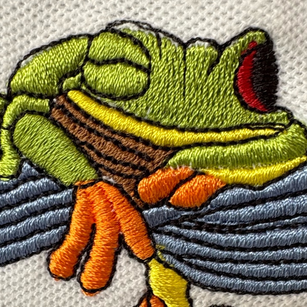 From Costa Rica, Men’s Laguna Lodge Tortuguero, Frog Embroidered Polo Shirt - Picture 4 of 12
